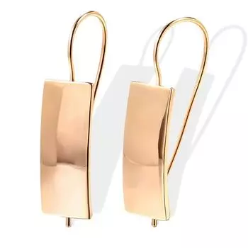 Oval Glossy Rose Gold Earrings R0534 розового золота