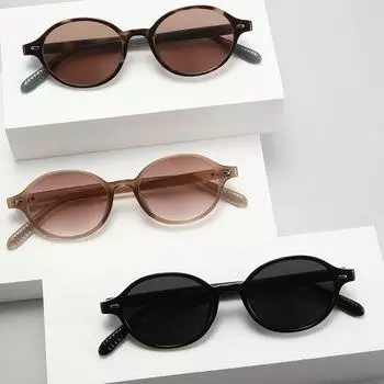 Oval Small Frame Sunglasses Retro Sunglasses Driving Sun Protection Uv Protection Sunglasses Men