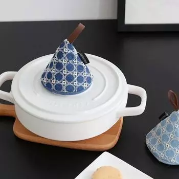 Прихватки для духовки, японские джинсовые вышивки, противоожоговые перчатки для кастрюль, шляпа с ручкой, кухонные изоляционные перчатки, тканевая крышка для кастрюли с зажимом
