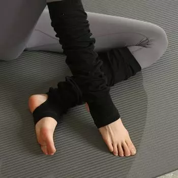 Overknee Long Boot Heattech Socks Spring & Fall Thin Yoga 2429K Black