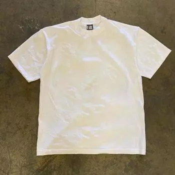 Overseas Order Tail Goods ~ Counter Withdrawal Export Oversize Pure Cotton Short Sleeve T-Shirt Men and Women Half Sleeve Summer Casual Pure Color white short sleeve L