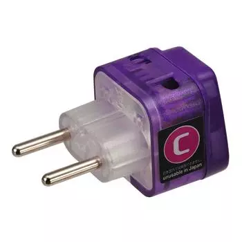 Overseas Travel Socket Conversion Adapter Plug Eleplug W C Type 10A 250V Exception Approved Product Road Warrior RWG-D004 (Female Side) 2-Piece