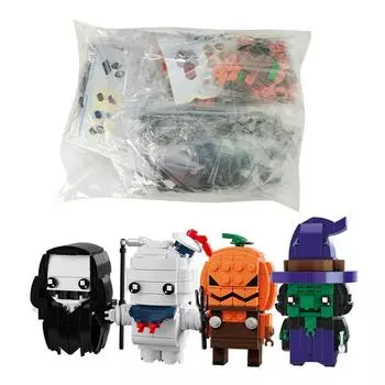 Ovly Строительные блоки MOC на Хэллоуин, совместимые с маленькими кирпичиками, игрушка-призрак из тыквы для детей, творческая игра, детский подарок Normal Size