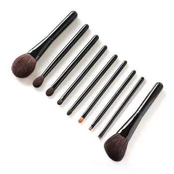 OVW 9 шт. кисти для макияжа из натуральных волос, румяна, кисть для растушевки теней для век, броши maquillaje profesional чёрный