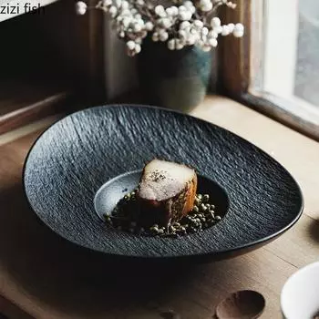 Овальная керамическая фруктовая салатница, тарелка для сашими, суши, суповая миска, домашняя кухня, однотонные столовые приборы, закуски, хлеб, десертная тарелка, суповая миска