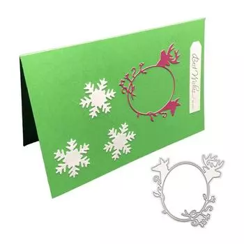 Овальная рамка оленьи рога металлический серебристый трафарет тиснение резка штампы для скрапбукинга бумага альбом карты изготовление серебряный