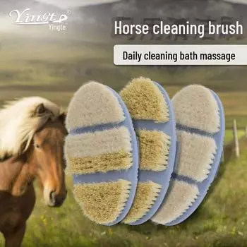 Овальная щетка для чистки лошадей - сгибаемая расческа из сизалевой шерсти 942130.01