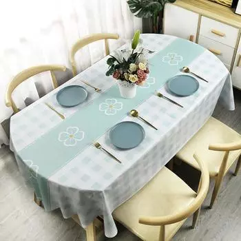 Овальная скатерть водонепроницаемая маслостойкая ПВХ крышка стола чехол декоративный обеденный стол кофейня свадебный декор красивая крышка стола 90x90cm 1pcs