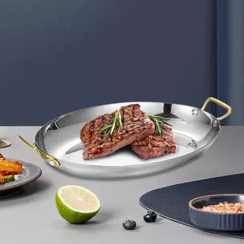Овальная тарелка с двойной ручкой, кастрюля для приготовления пищи, практичная для дома, французская рамэн, морепродукты для Style C