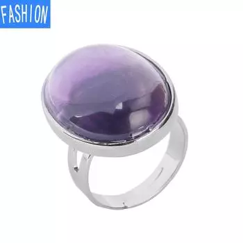 Овальное кольцо из натурального кристалла, медное кольцо, регулируемый творческий подарок для женщин Opal