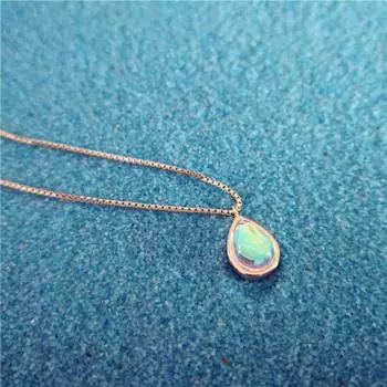 Овальное ожерелье из лунного камня, 925 пробы, колье с драгоценными камнями, элегантная подвеска в виде капли воды для женщин серебряный