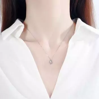 Овальное ожерелье из лунного камня, 925 пробы, колье с драгоценными камнями, классическая подвеска в виде капли воды для женщин серебряный