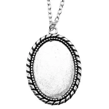 Овальное прямоугольное ожерелье на основе, принадлежности для изготовления ювелирных изделий, винтажные модные украшения на шею