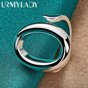 Овальное регулируемое кольцо из стерлингового серебра 925 пробы, ювелирные изделия MR052 Resizable