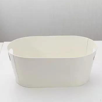 Овальное ведро для напитков с ручкой для хранения льда, идеально для вечеринок и ресторанов белый