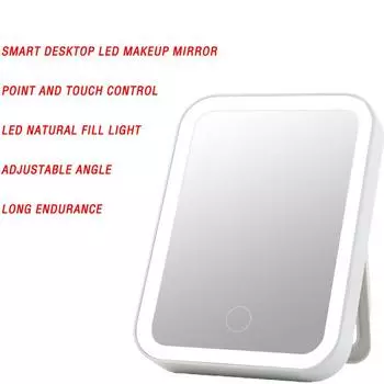 Овальное зеркало для макияжа с USB-зарядкой, выносливостью, тремя источниками света по желанию, складное винтажное зеркало для девочек в общежитии