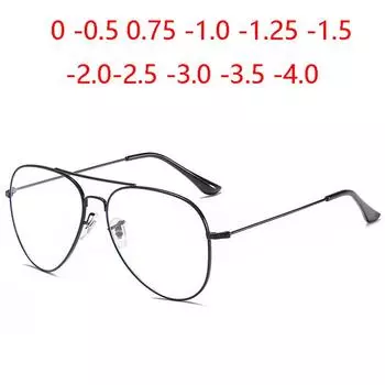 Овальные асферические линзы 1,56, очки по рецепту для женщин и мужчин, цилиндр 0 ~-200, очки из нержавеющей стали с диоптриями Sph от -0,5 до -4,0 0 чёрный