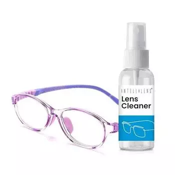 Овальные детские компьютерные очки Intellilens для защиты глаз с чистящим средством для линз | Очки с фильтром синего света (47-15-130)