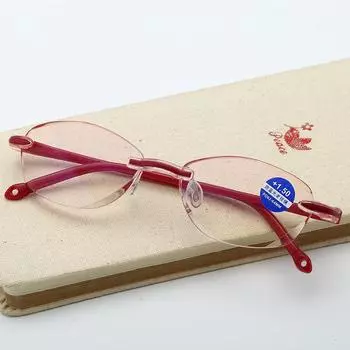 Овальные очки для чтения C100-400, очки-очки для зрения унисекс без оправы, анти-синий луч, для чтения, красная оправа, оптическая, ручная работа +2.5 фиолетовый