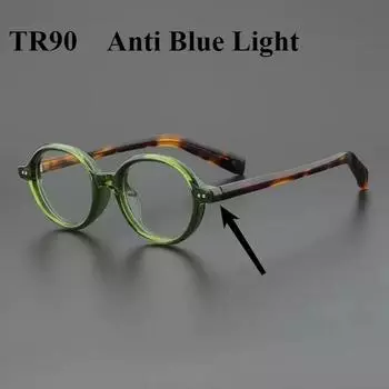 Овальные очки против синего света с нейтральными линзами AC TR90 Очки против усталости Защита глаз Компьютерные очки Anti blue light кофейный