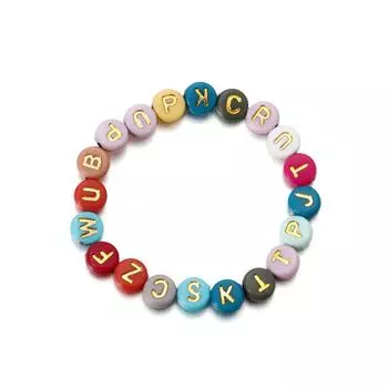 Овальные плоские акриловые бусины - шоколадного цвета с английскими буквами для аксессуаров для браслетов своими руками