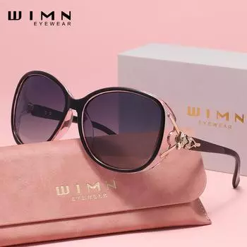 Овальные поляризованные солнцезащитные очки WIMN с гибкой оправой из металла с эффектом памяти и покрытием против царапин серый/розовый