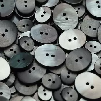 Овальные пуговицы для одежды с двумя отверстиями, имитация ракушки, смола, декоративные пуговицы для пиджака, двусторонние кожаные пуговицы для пальто 1 #[Two Eyes Oval Like Black] 15mm