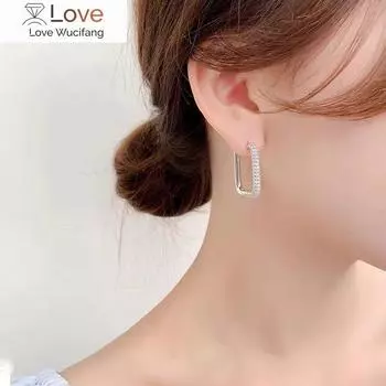 Овальные серьги-кольца для женщин, модные медные серьги с микро-паве из кубического циркония, ювелирные изделия