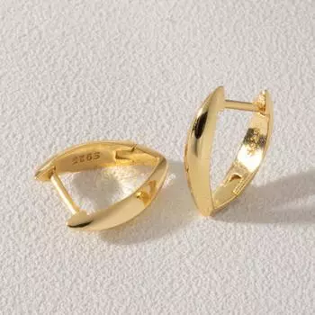 Овальные серьги-кольца из стерлингового серебра 925 пробы для женщин, серьги-кольца «Любовь и мир», позолоченные 18 К, модные ювелирные изделия, подарок