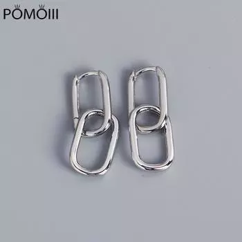 Овальные серьги-кольца из стерлингового серебра 925 пробы для женщин, геометрические элегантные серьги в форме любви, подарок