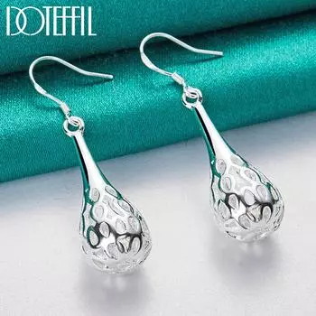 Овальные серьги-подвески Серебряная бижутерия 2.90*1.30cm