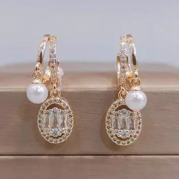 Овальные серьги с цирконием для женщин, новинка 2023 года, модные ювелирные аксессуары для свадьбы и помолвки золотой