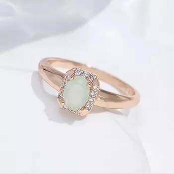 Овальные светло-зеленые квадратные женские кольца с цирконом, винтажные свадебные украшения для вечеринок 7 зелёный