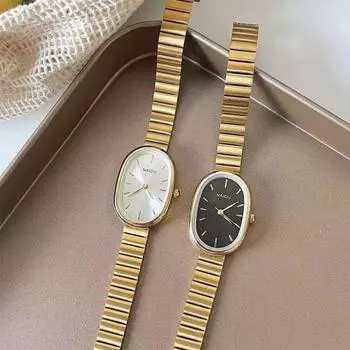 Овальный циферблат с бамбуковым ремешком женские кварцевые часы из нержавеющей стали наручные часы роскошный дизайн девушка студент подарок 03