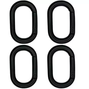 Овальный карабин Овальный карабин Овальный карабин Матовый черный Набор из 4 шт.