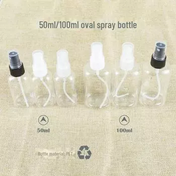 Овальный косметический флакон с ребристой головкой-распылителем для гидрозоля и дезинфекции (50мл/100мл) 50ml чёрный