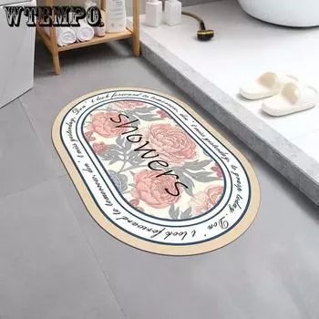 Овальный коврик для пола, кухонный ковер, коврик для входа в ванную, грязеотталкивающий коврик для пола 40 * 60CM