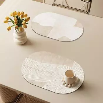 Овальный коврик для столовых приборов, маслостойкий коврик для стола, домашняя столовая, кухонная, термостойкая подставка для чашек, подставка для тарелок и мисок, подставка для столовых приборов, домашний декор 30x45cm