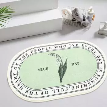 Овальный коврик для ванной, коврик для двери, напольный коврик, нескользящий, впитывающий воду, коврик для гостиной, спальни 40x60cm/15.75x23.62in