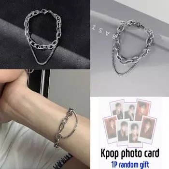 Овальный многослойный браслет-цепочка S