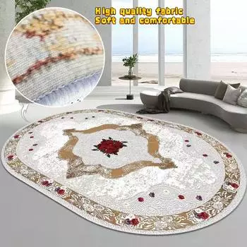 Овальный модный ковер, большие ковры для гостиной 200x300, коврик для гостиной на балконе, моющийся, декор для спальни, напольные коврики, нескользящие 60x160cm 23.6x63in