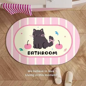 Овальный мягкий коврик для пола в ванную комнату из диатомовой грязи, нескользящий, впитывающий, быстросохнущий, коврик для ног, коврик для ног в ванную комнату, туалетную дверь 30 * 50 cm