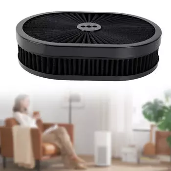 Овальный очиститель воздуха, легко чистится, автомобильные аксессуары для улучшения способности к ускорению, черный чёрный