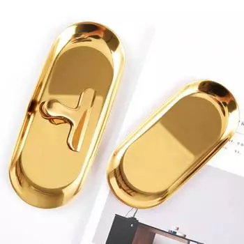 Овальный поднос для хранения фруктов, фруктов, завтрака, десерта, тарелка для ювелирных изделий, блюдо для домашнего декора L серебряный