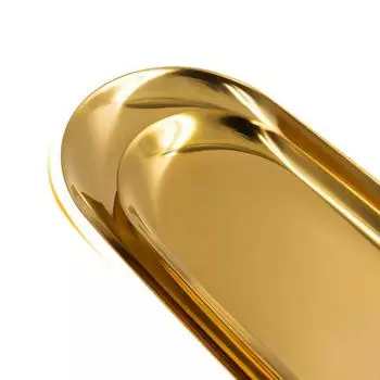 Шикарный овальный поднос из нержавеющей стали для демонстрации духов и аксессуаров