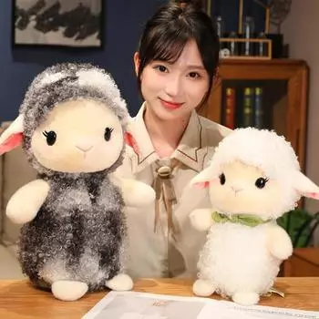 Овца плюшевая кукла ПП хлопок полностью заполненная супер милая кукла ягненка плюшевый орнамент мягкий M белый