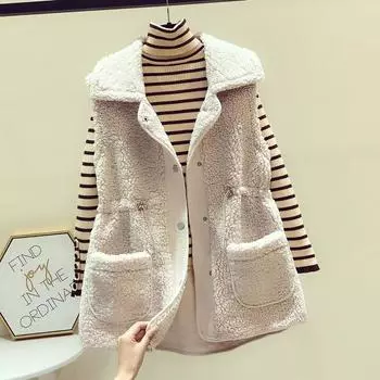 Овечья шерсть год осень-зима новый лацкан внешний жилет меховой интегрированный жилет из овечьей шерсти S