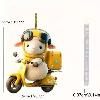 Овечка Игривая Акриловая Подвеска Красочный Аксессуар для Интерьера Автомобиля для Подвешивания на Зеркало