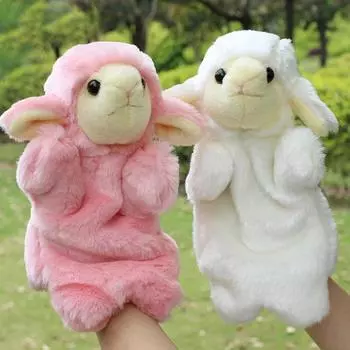 Овечка плюшевая кукла на руку плюшевые куклы детские куклы раннее образование животное кукла на руку детский подарок style A