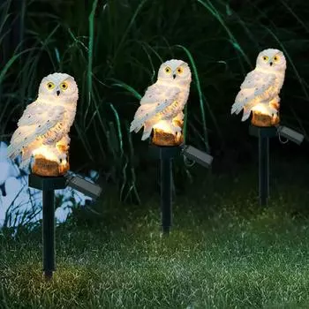Owl Solar Lamp Animal Solar Garden Lights Solar Powered Solar Led Light Outdoor Garden Decoration Lamp Waterproof Solar Lights коричневый
